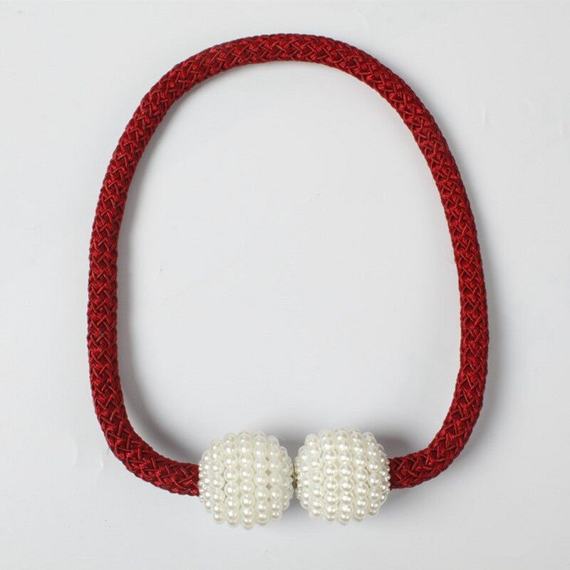 Maroon । Magnetic Curtain Tieback with Big Pearl Ball (1 Pair) । CN-28 - Image 4