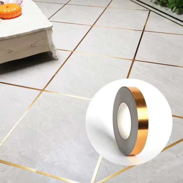 Golden । Self-Adhesive 1-Line Waterproof Tiles Gap Tape (1×5000 cm) । CN-15